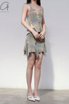 RUI segment dyeing lit low -waist short skirt RSS23KN05 dawn yellow and blue gradient